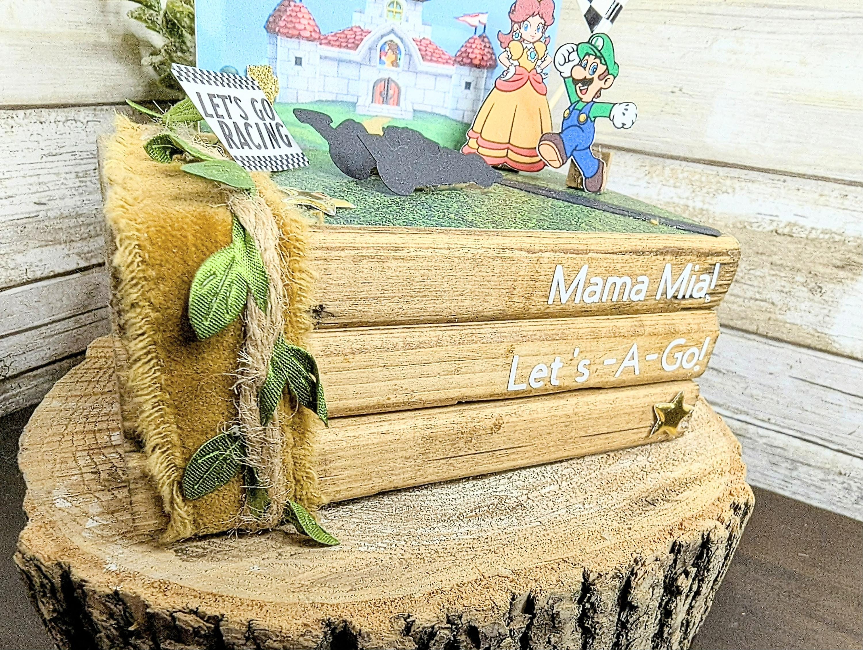 Luigi and princess daisy centerpiece, Mario cart decor, video game wedding decor, video game wedding centerpiece, Mario cart Party gift deco