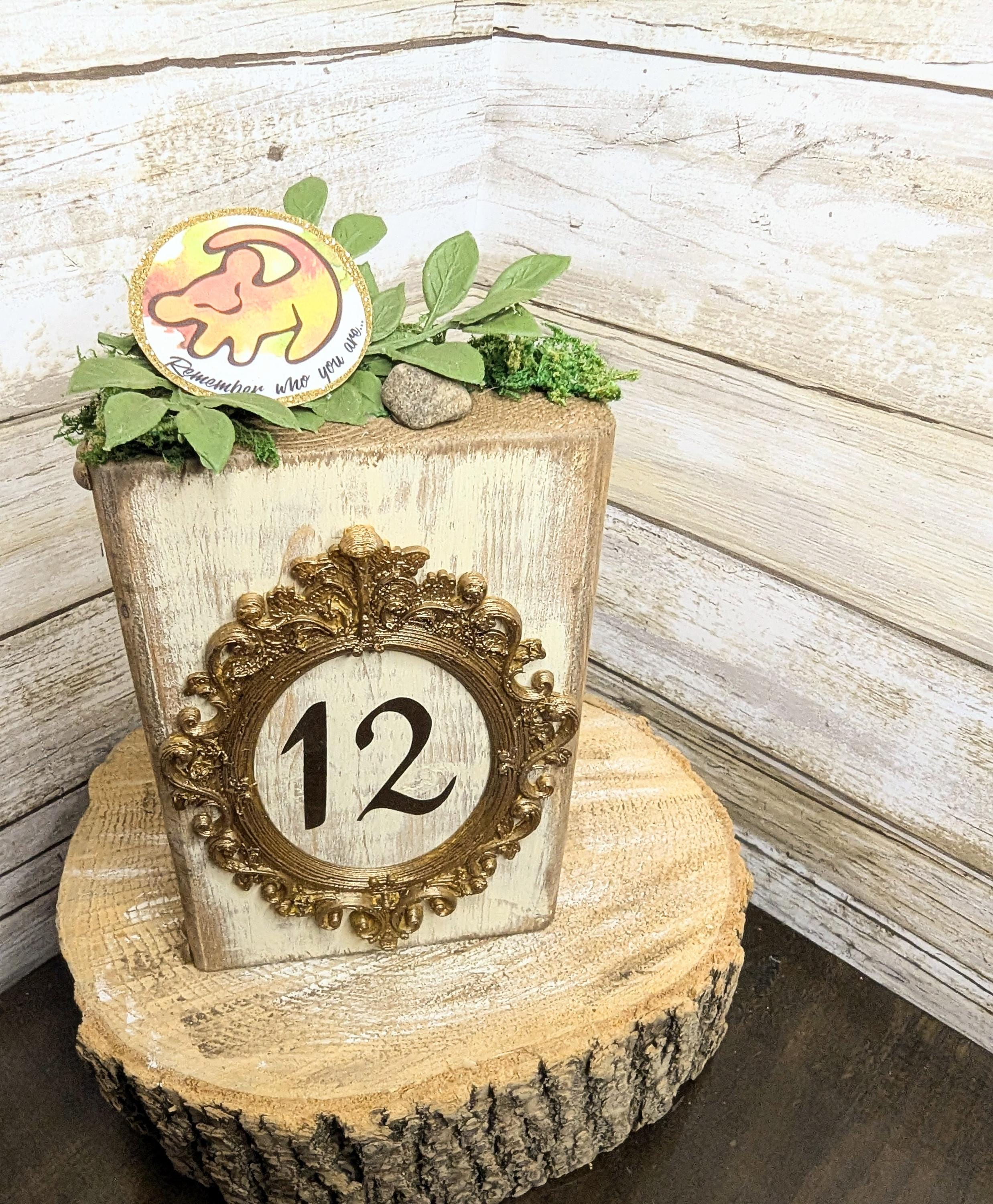 Disney Lion King table number decor, Disney wedding table numbers, Disney wedding decor, Disney wedding, Disney table number