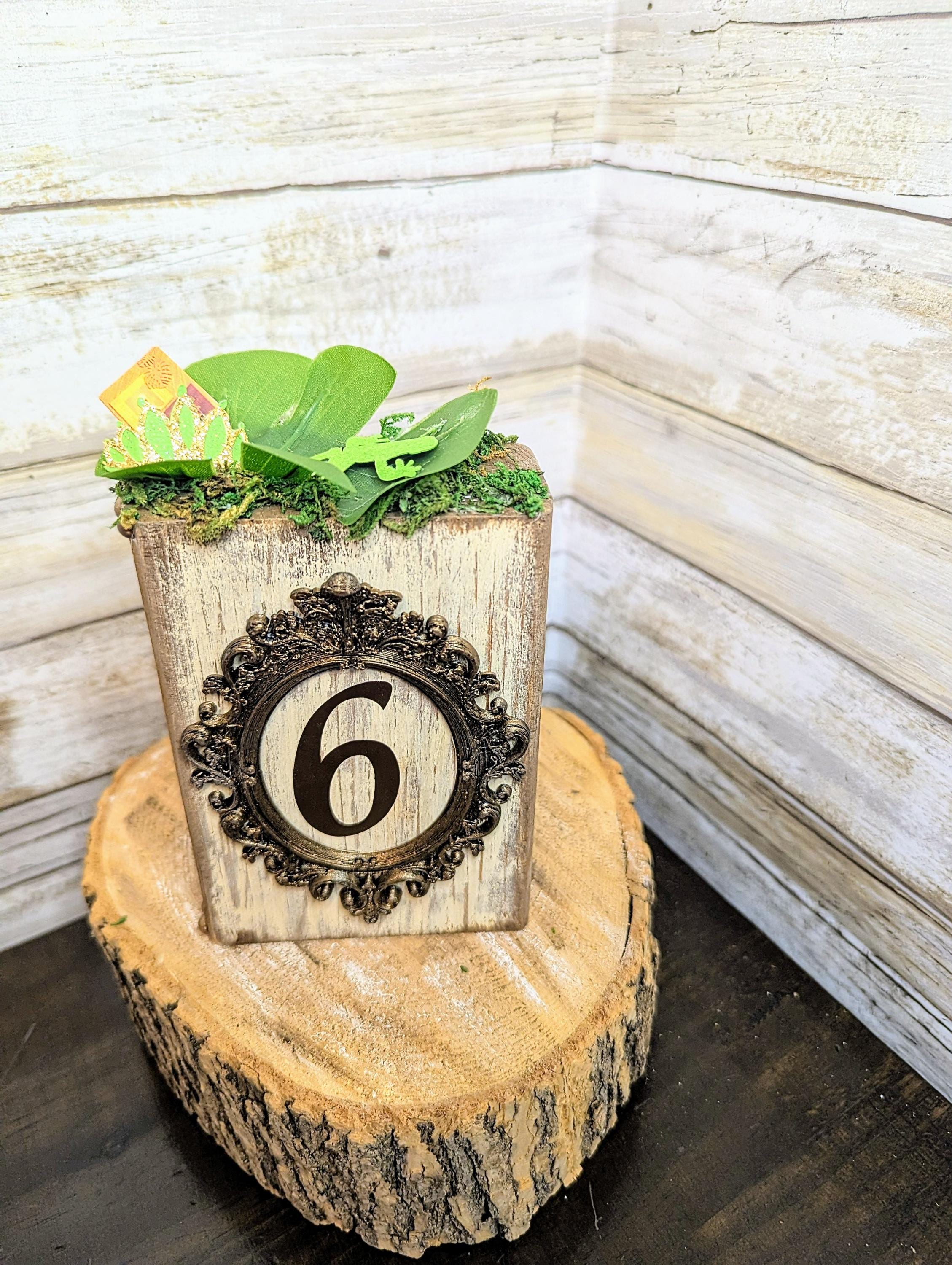 Disney Tiana table number decor, Disney wedding table numbers, Disney wedding decor, Disney wedding, Disney princess table number