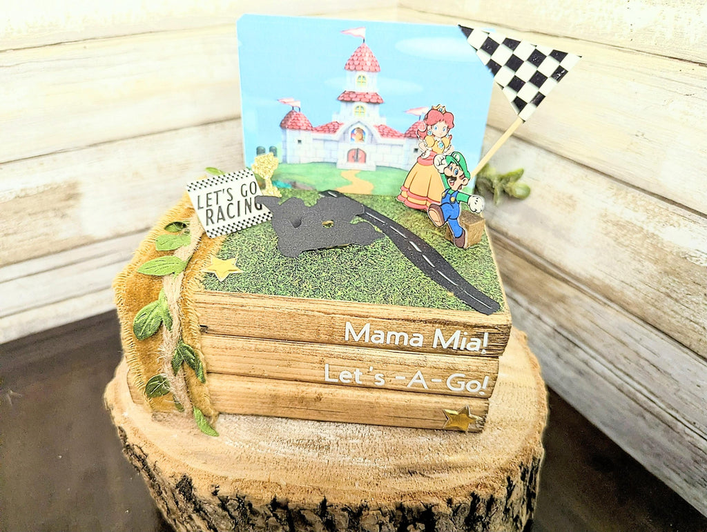 Luigi and princess daisy centerpiece, Mario cart decor, video game wedding decor, video game wedding centerpiece, Mario cart Party gift deco
