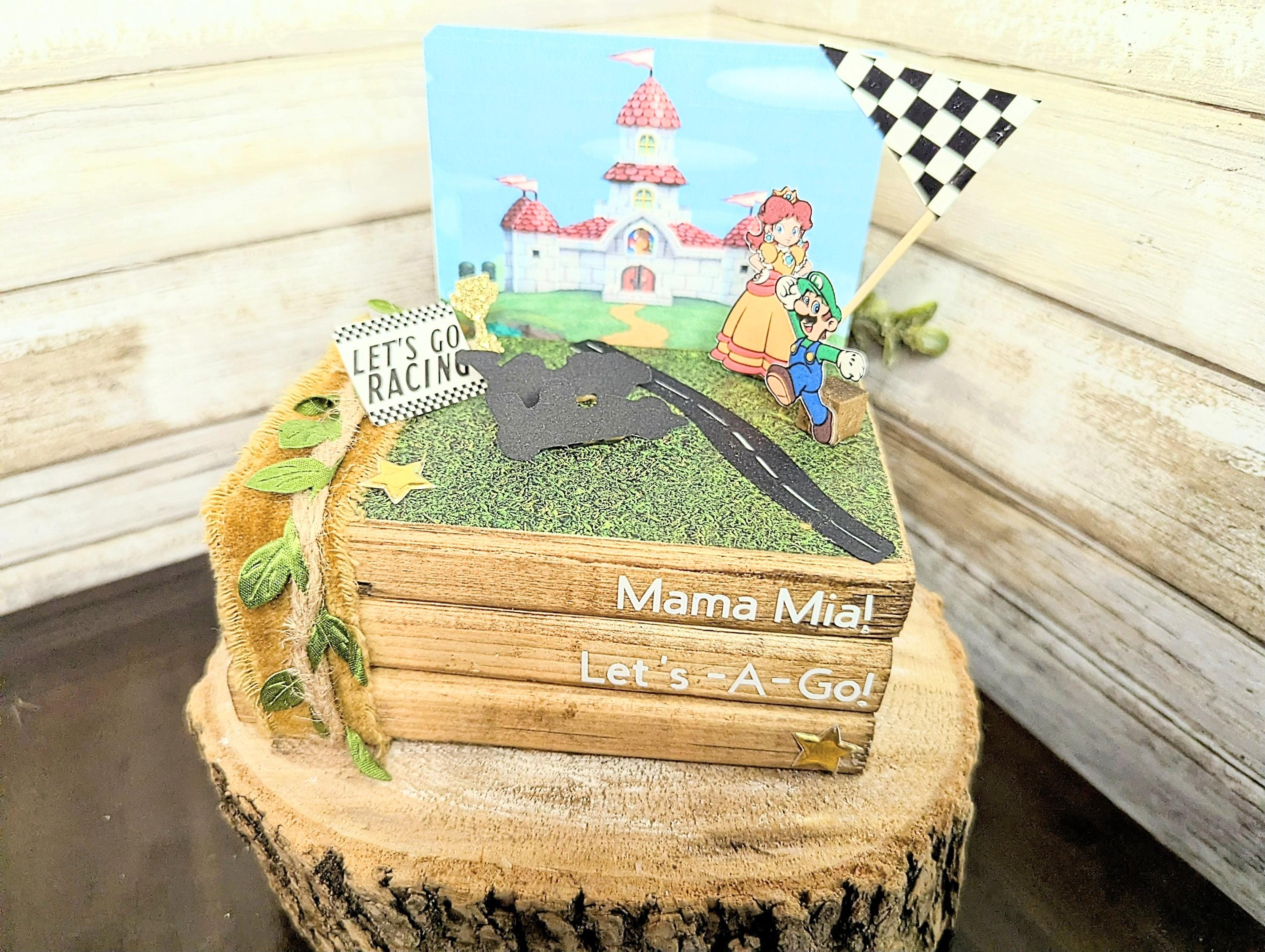 Luigi and princess daisy centerpiece, Mario cart decor, video game wedding decor, video game wedding centerpiece, Mario cart Party gift deco