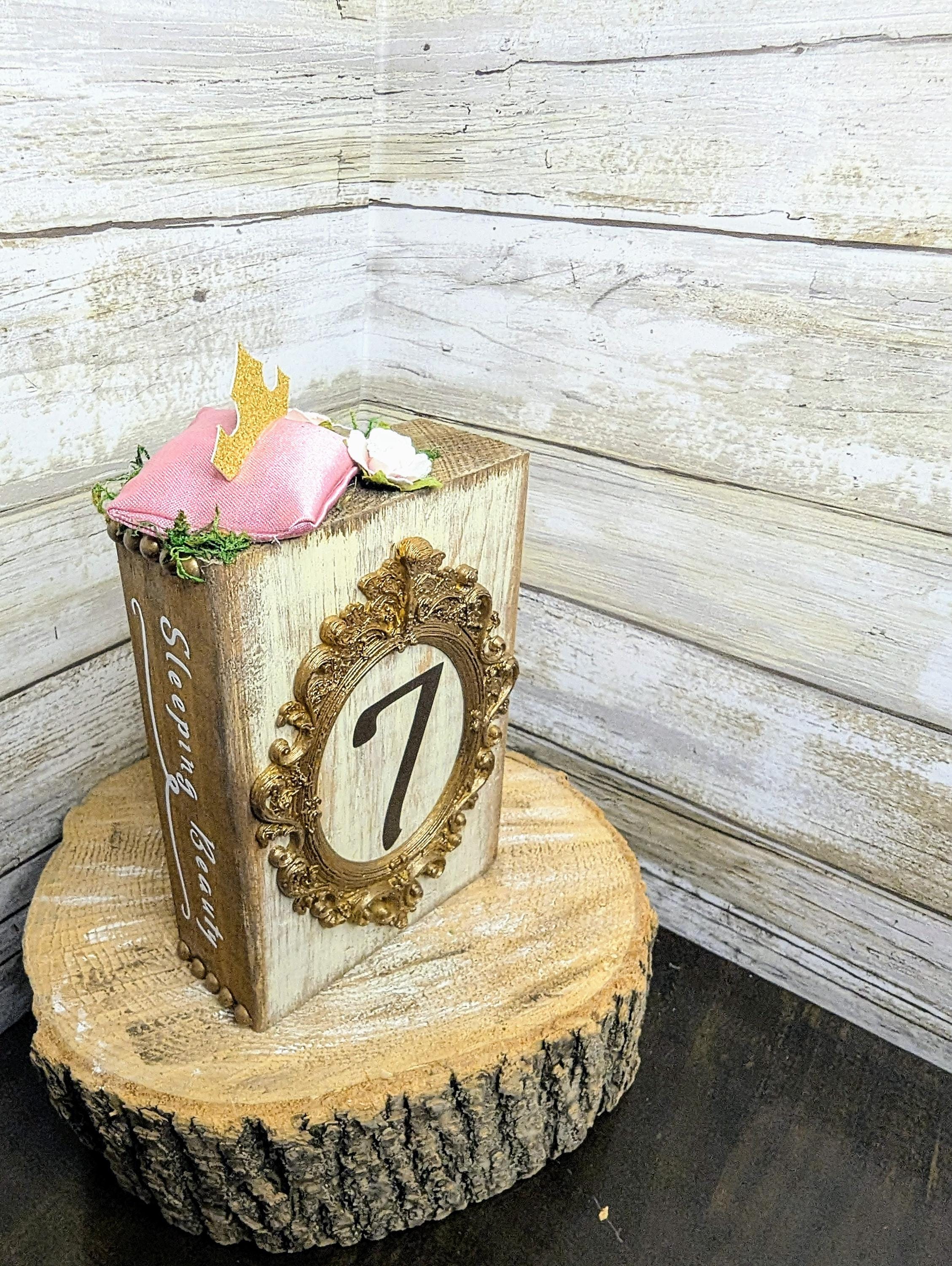 Disney Sleeping Beauty table number decor, Disney wedding table numbers, Disney wedding decor, Disney wedding, Disney princess table number