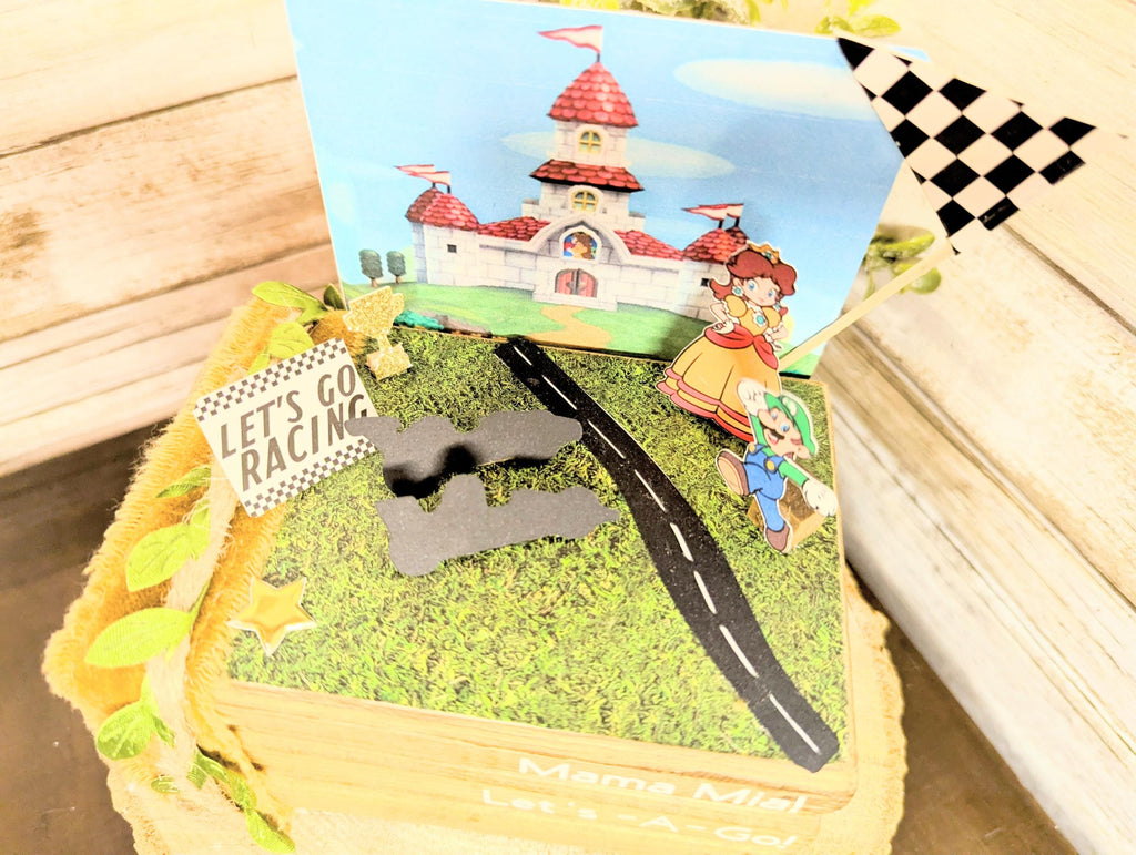 Luigi and princess daisy centerpiece, Mario cart decor, video game wedding decor, video game wedding centerpiece, Mario cart Party gift deco