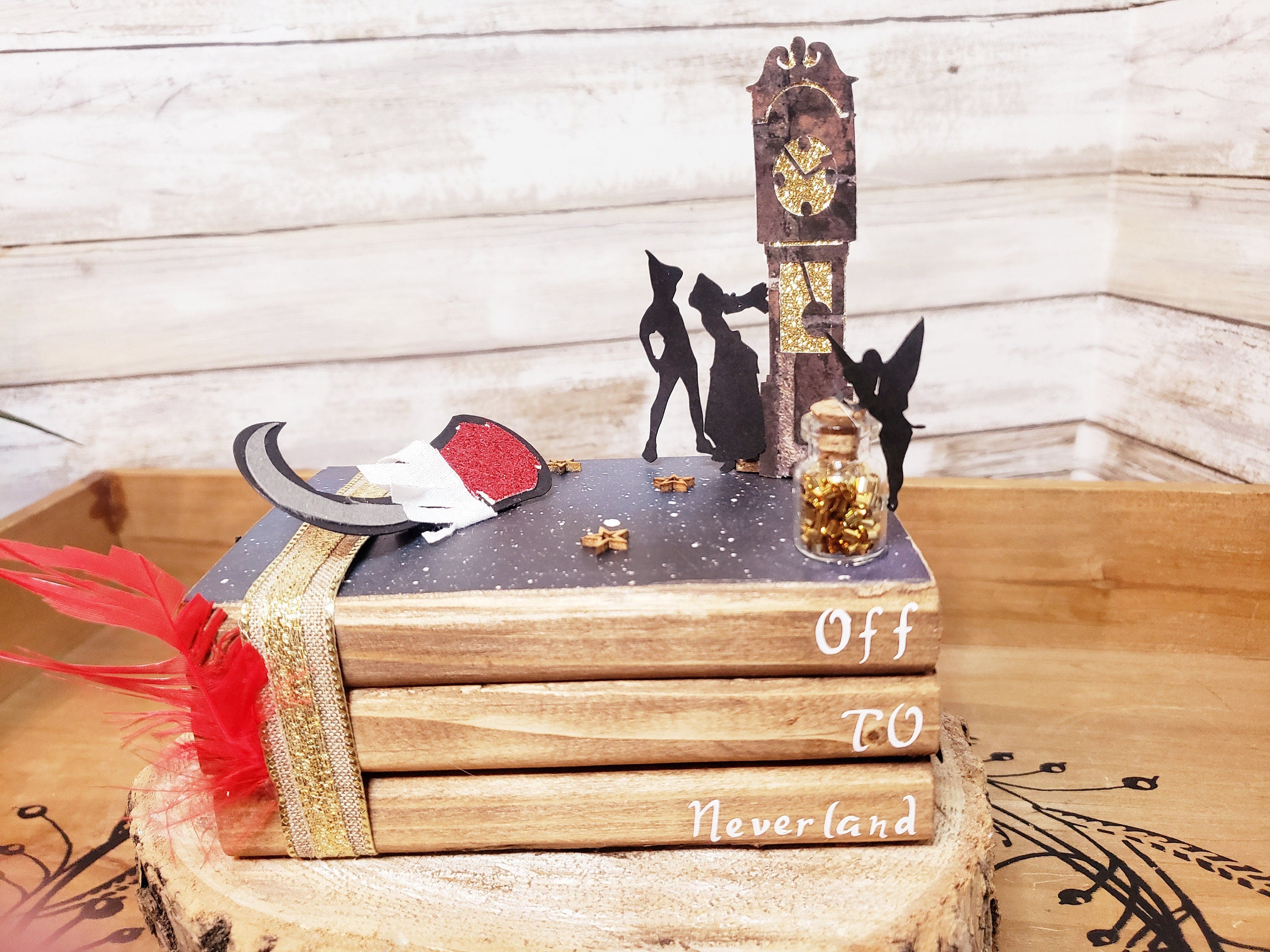Peter Pan decor, Peter pan centerpiece, Disney decor, Peter Pan party, Tinkerbell decor, Disney handmade gift, Tinkerbell party gift