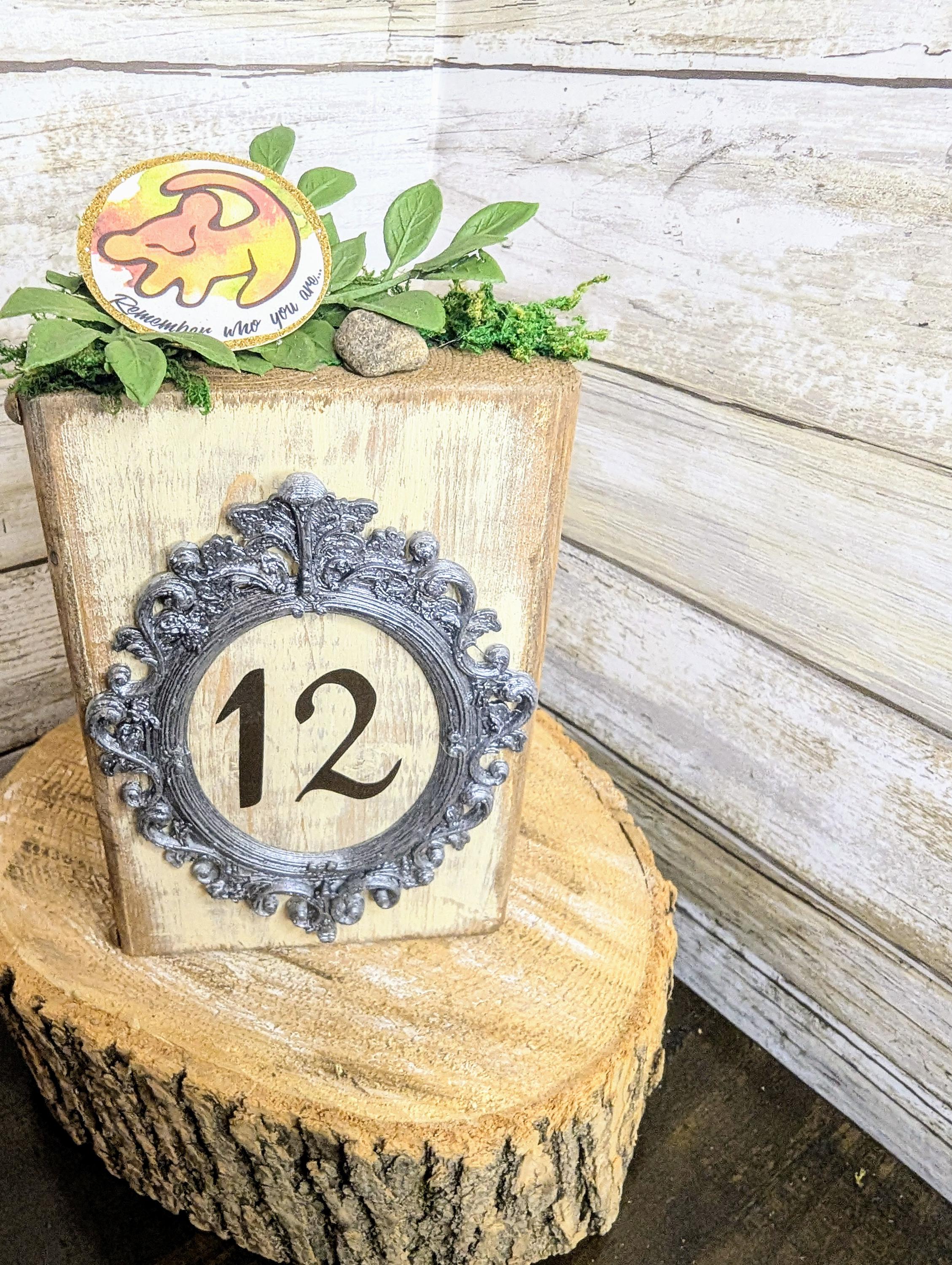 Disney Lion King table number decor, Disney wedding table numbers, Disney wedding decor, Disney wedding, Disney table number