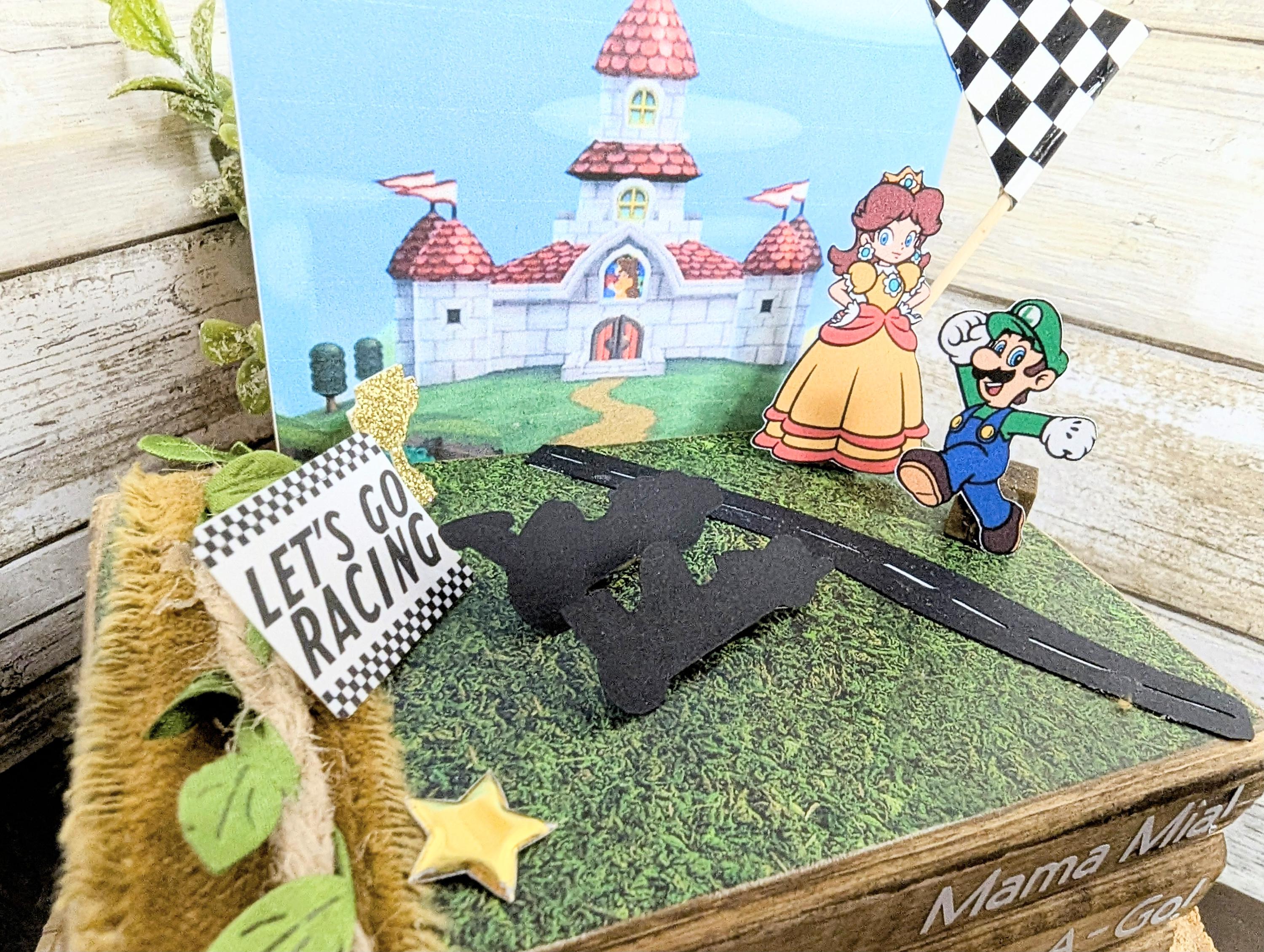 Luigi and princess daisy centerpiece, Mario cart decor, video game wedding decor, video game wedding centerpiece, Mario cart Party gift deco
