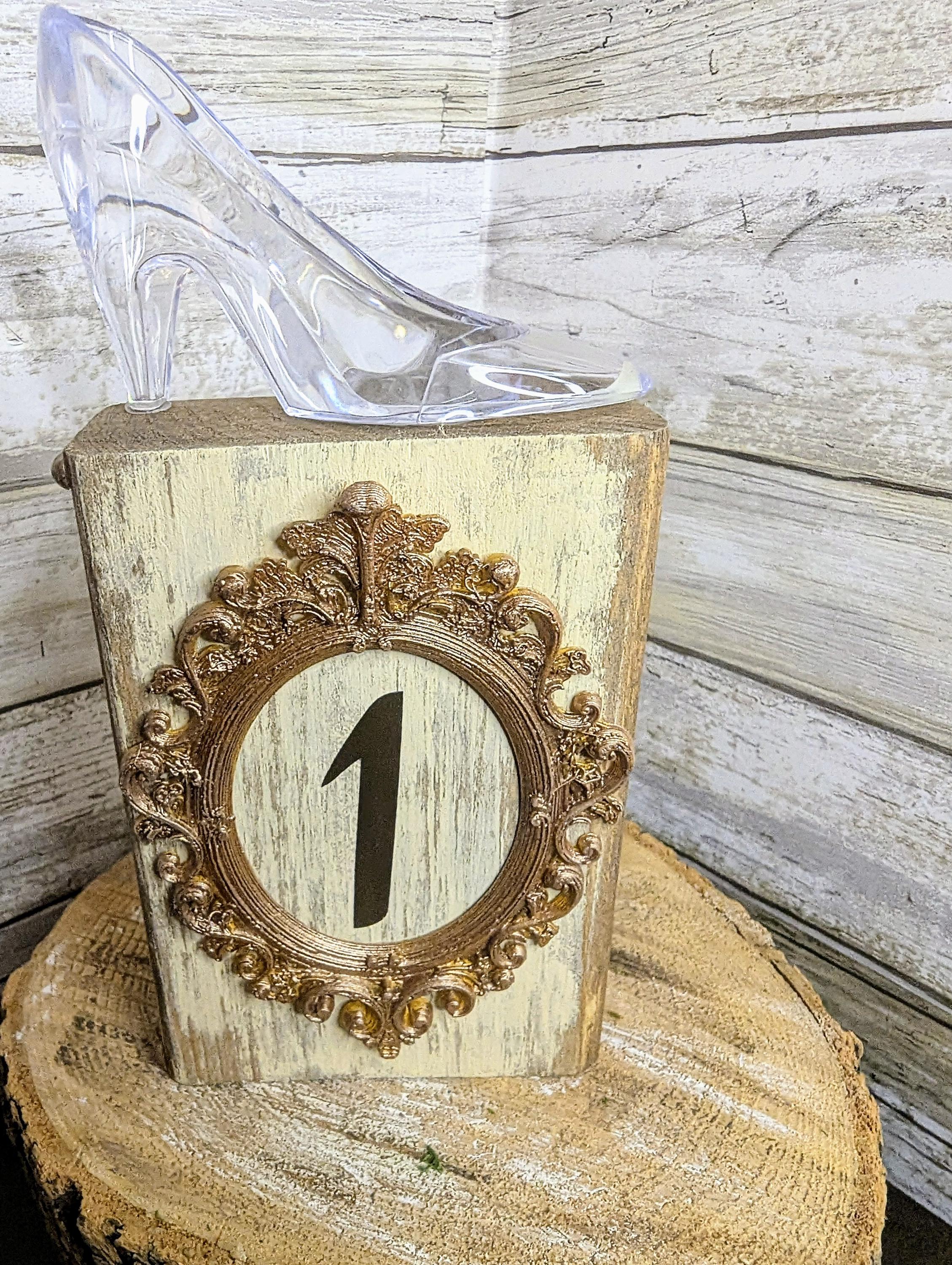 Disney Cinderella table numbers decor, Disney wedding party table number decor,Disney wedding
