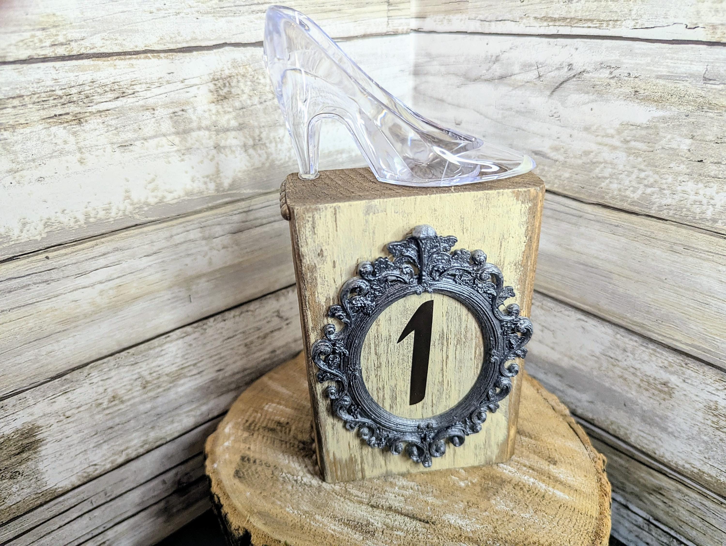 Disney Cinderella table numbers decor, Disney wedding party table number decor,Disney wedding
