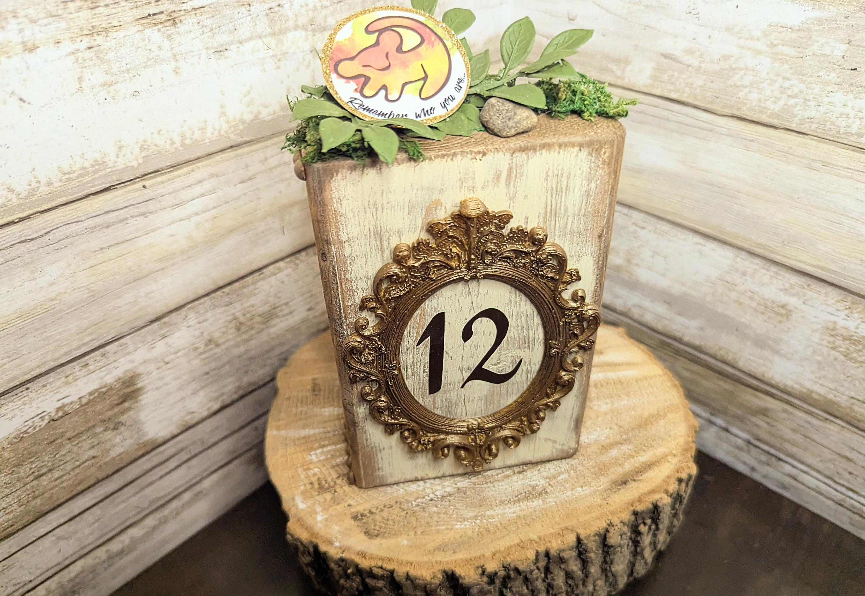 Disney Lion King table number decor, Disney wedding table numbers, Disney wedding decor, Disney wedding, Disney table number