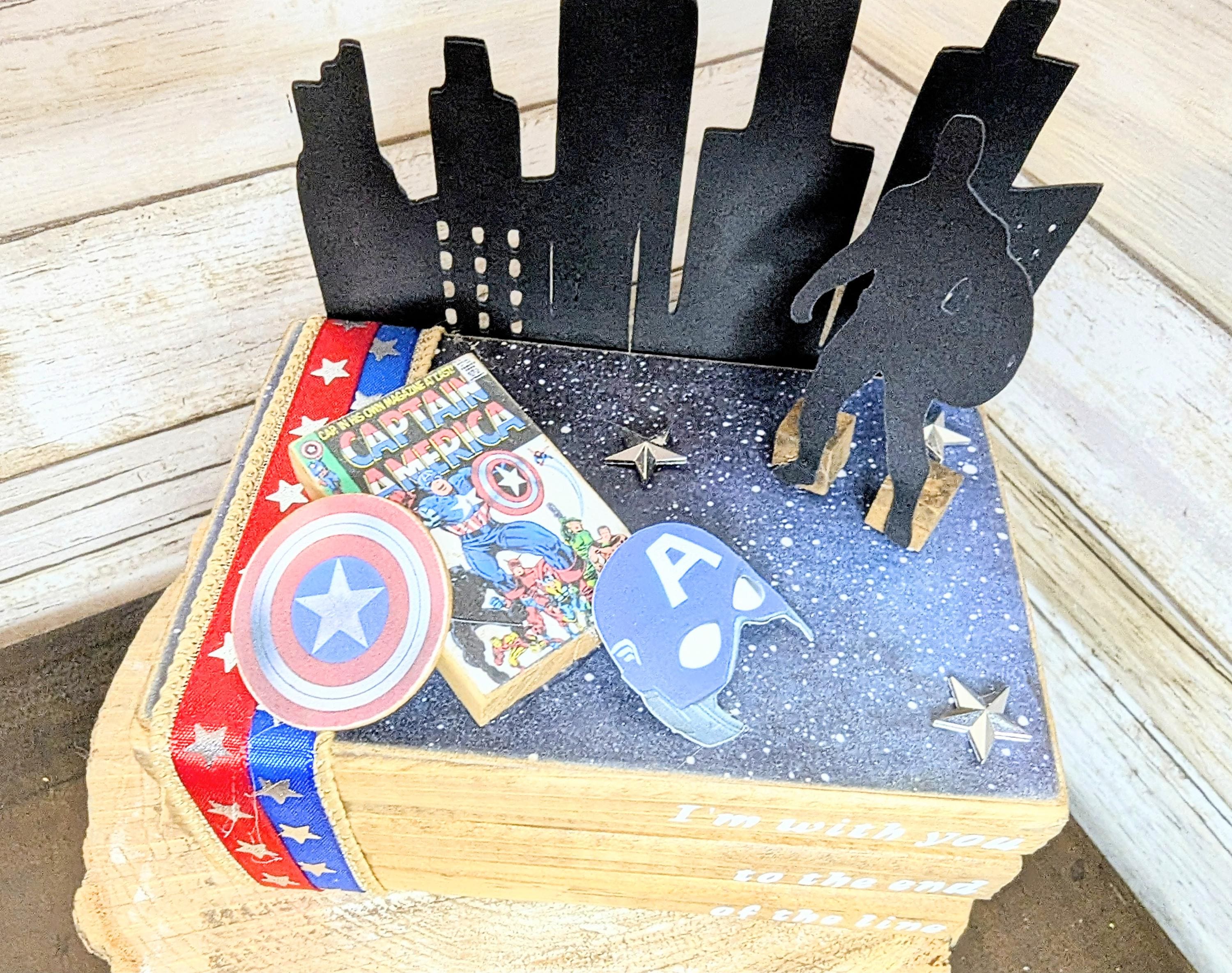 Captain America decor, super hero wedding decor, captain america centerpiece,  Captain America Party gift decor, Disney decor centerpiece