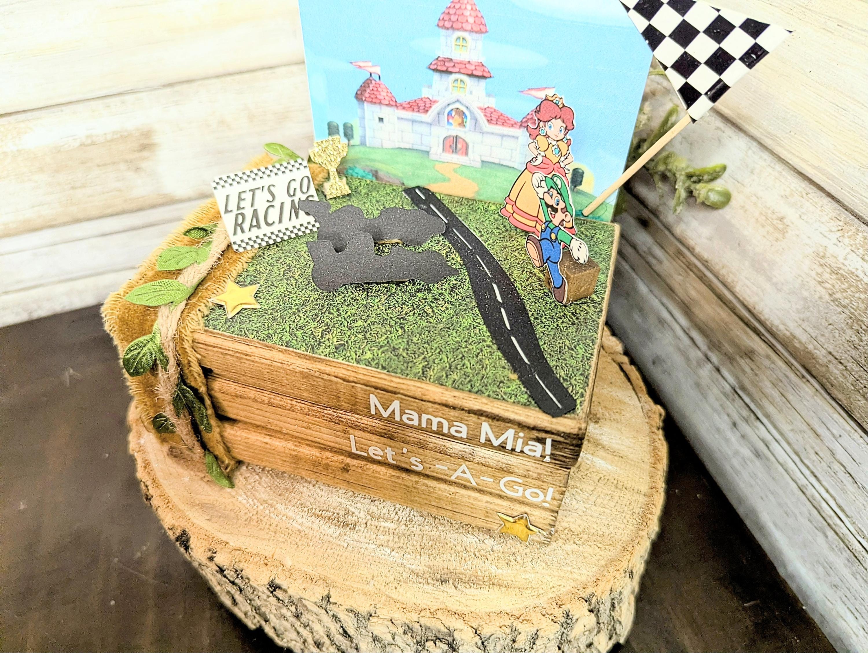 Luigi and princess daisy centerpiece, Mario cart decor, video game wedding decor, video game wedding centerpiece, Mario cart Party gift deco